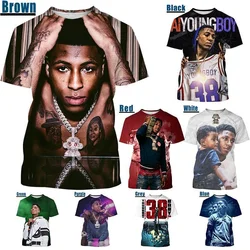 YoungBoy-camiseta masculina e feminina impressa em 3D com gola redonda, tops casuais de harajuku de hip-hop, moda verão