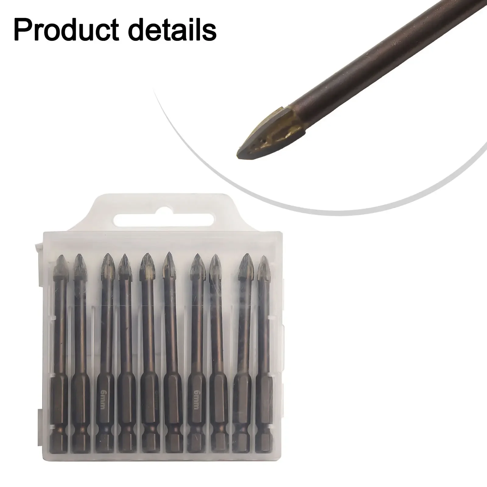 

Masonry Concrete Drill Bits For Glass Ceramic Tile Brick Plastic Wood -Mason Hard Alloy Wall Hole Opener Hex Shank 3mm To 12mm