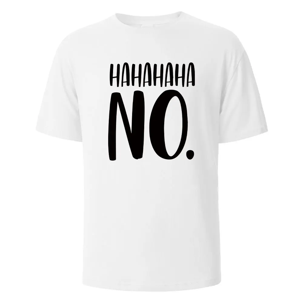 

Hahaha No Print T-Shirt Summer Tees For Men Women 100_ Cotton O-neck Oversize Casual Short sleeved Tops
