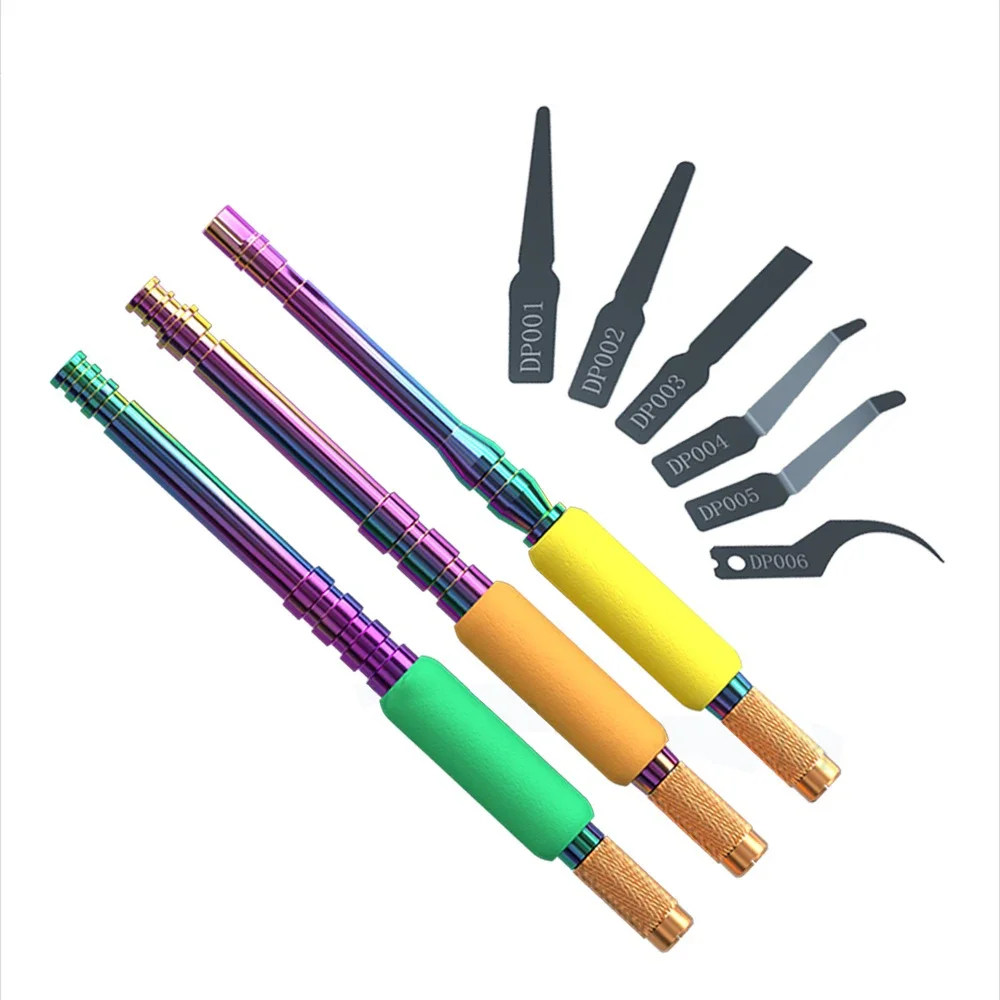 MiJing Phantom 3 Knife Handle 6 Blade Repair Tool Set Mobile IC Chip Adhesive Removal Rework Blade CPU Disassembly Knife Set