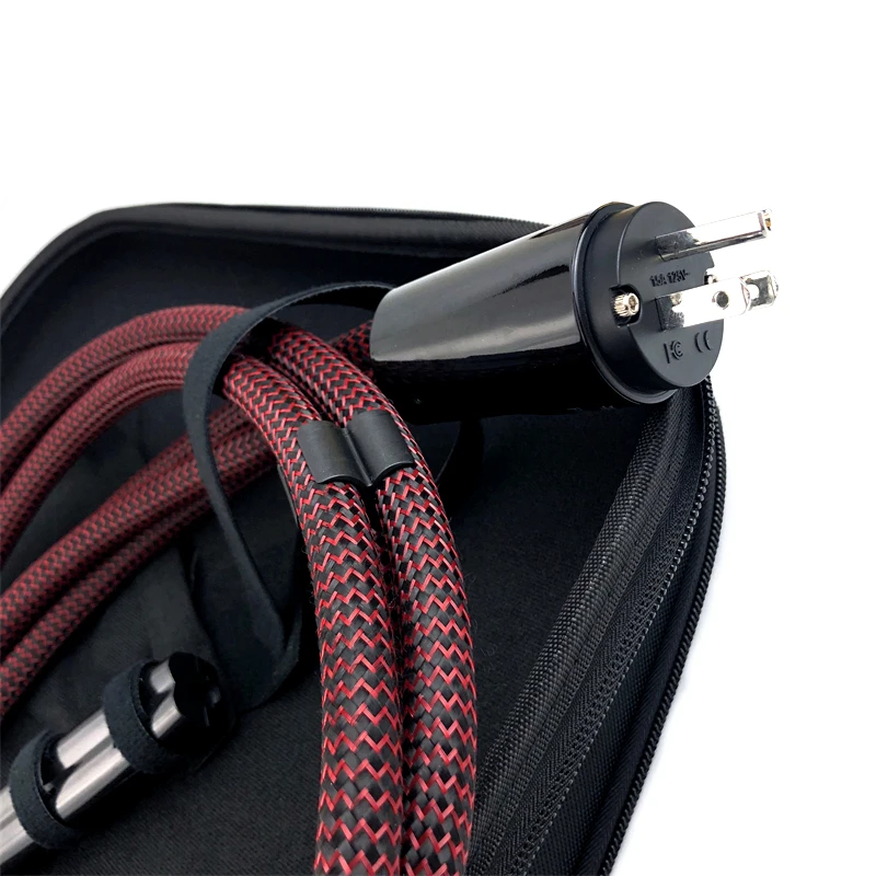 FireBird Power Cable EU / US Plug High Current Low-Z / Noise-Dissipation 3-Pole HiFi Audio AC Power Cord with 72V Battery