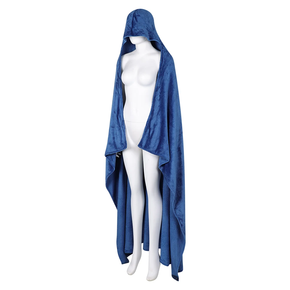 Game Baldur Cos Gate Blue Printed Hooded Cloak Blanket Outfits Cosplay Adult Women Men Unisex Costume Halloween Carnival Suit