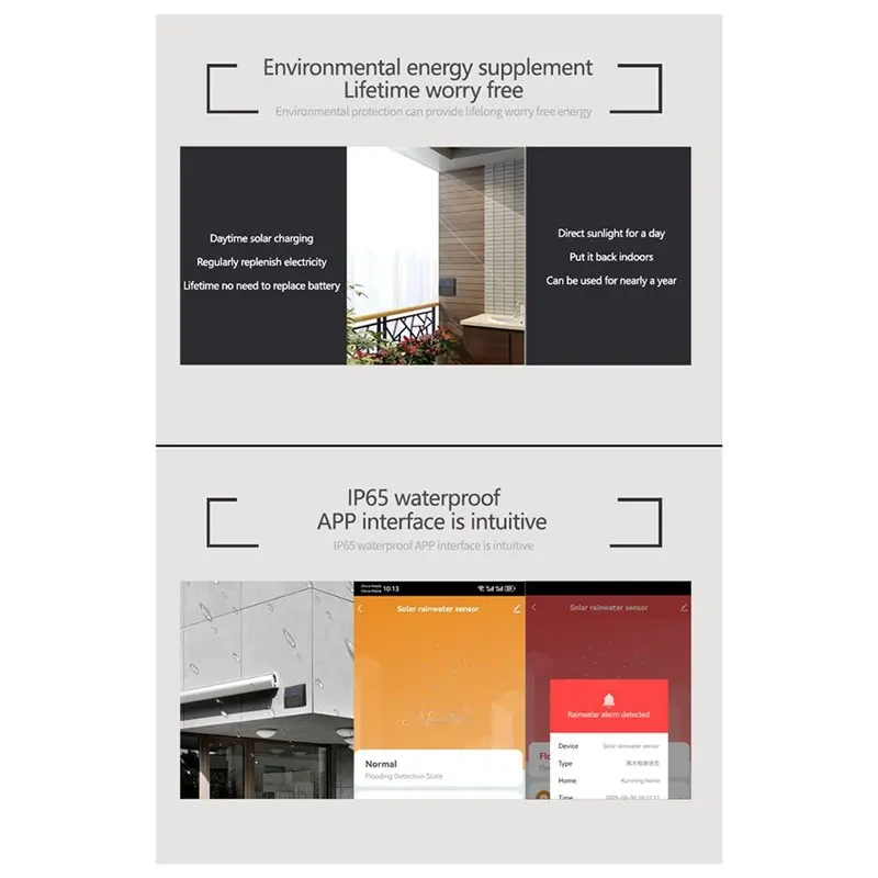 AT29-Zigbee Solar Rain Sensor Tuya Smart Leakage And Overflow Alarm Intelligent Linkage Detection Requires Gateway