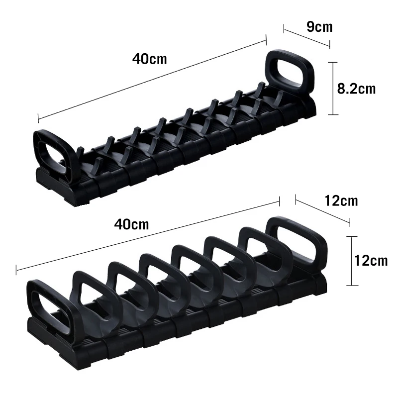 Estante de almacenamiento de platos de cocina, organizador de platos de plástico, soportes de tapa de olla, soporte de platos de cocina, organizador