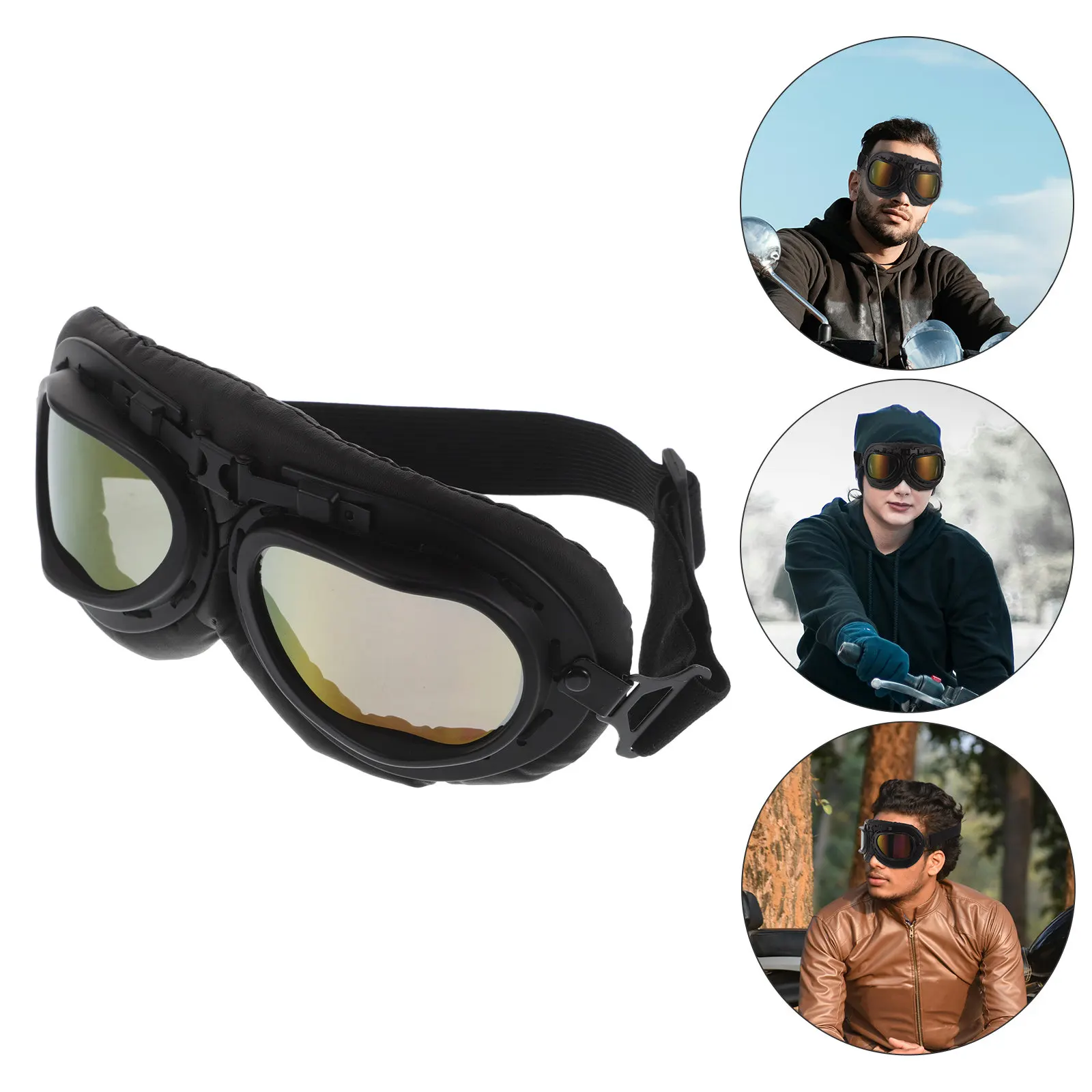 

Vintage Motorcycle Goggles Retro Pc Material Windproof Riding Glasses for Men Women Cycling Dirt Bike Outdoor Dirt Bike Goggles