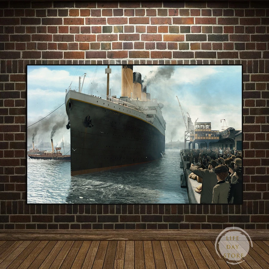 Classic Movie Titanic Canvas Painting Boat Sailing Ship Seascape Poster and Print Wall Art Picture for Living Room Home Decor