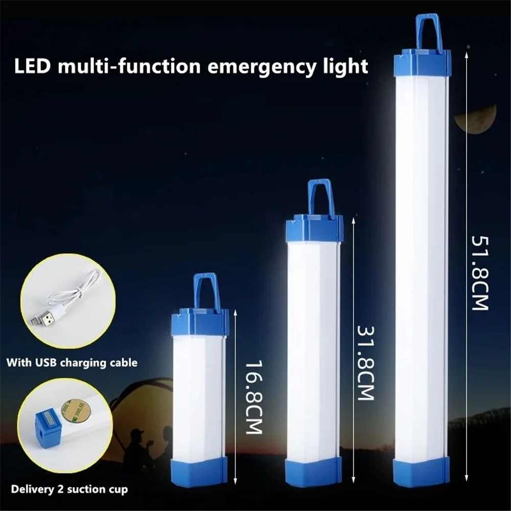 16/31/51CM LED Under Cabinet Lamp USB Rechargeable Emergency Light Bar Outdoor Portable Multifunction Tent Camping Night Lantern