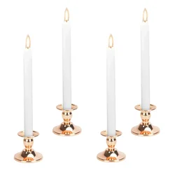 2 Pcs Metal Gold Taper Candle Holder for Wedding, Dinning, Party, Fits 2 cm / 0.787 inch Thick Wax Candle or Led Candles