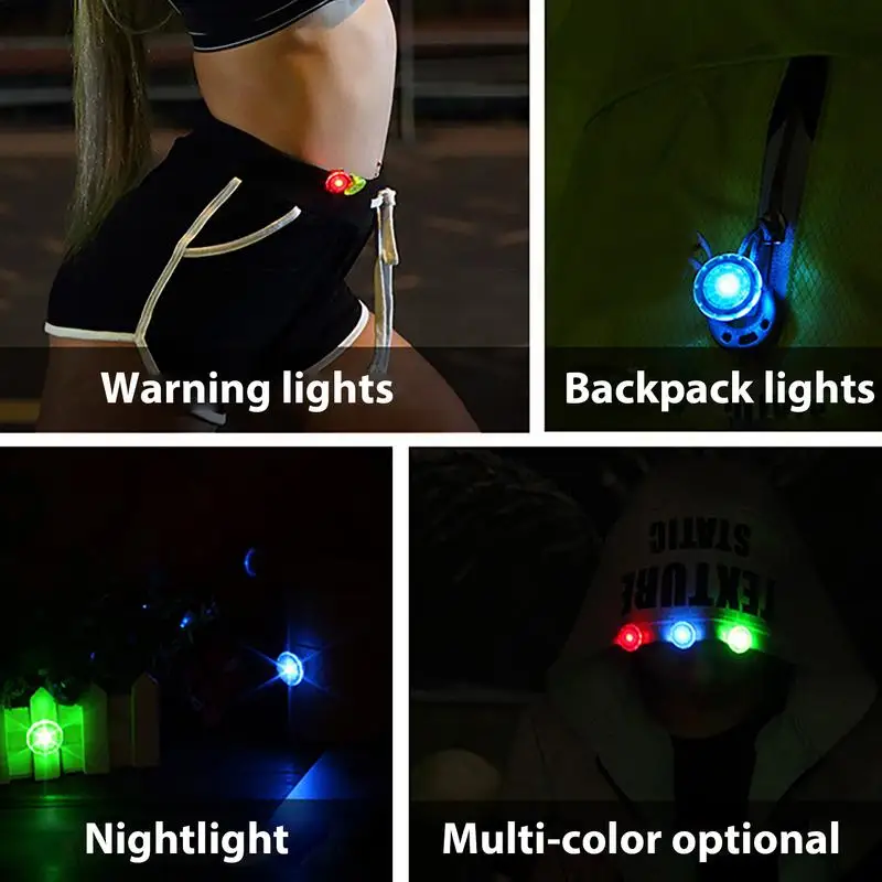 LED Running Light Outdoor Backpack Safety Clip On Walking Lamp For Night Portable Emergency Light