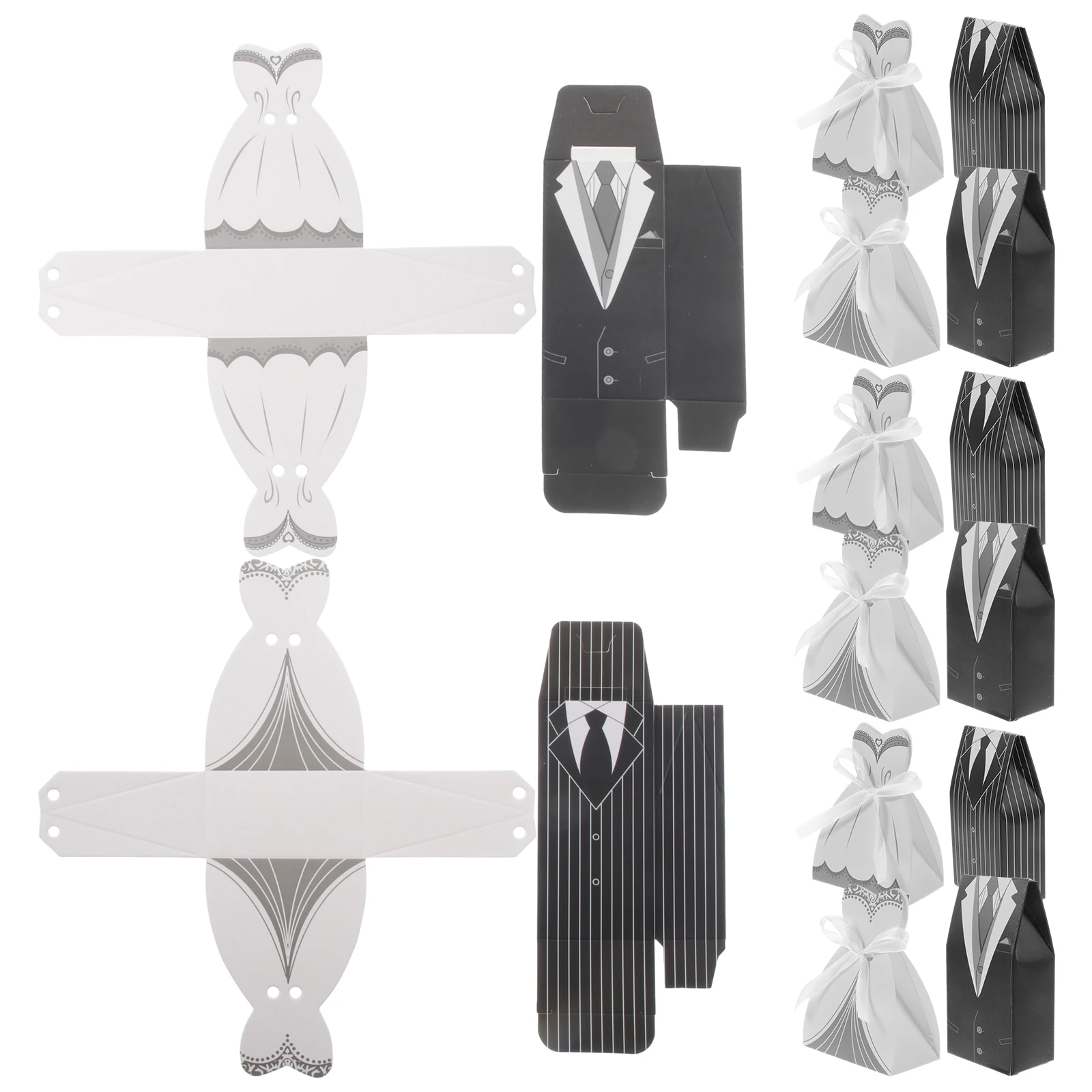 

100Pcs Wedding Gift Box Durable Material Reusable for Sweets Cookies Jewelry Party Favors Decorations Wedding Dress Box