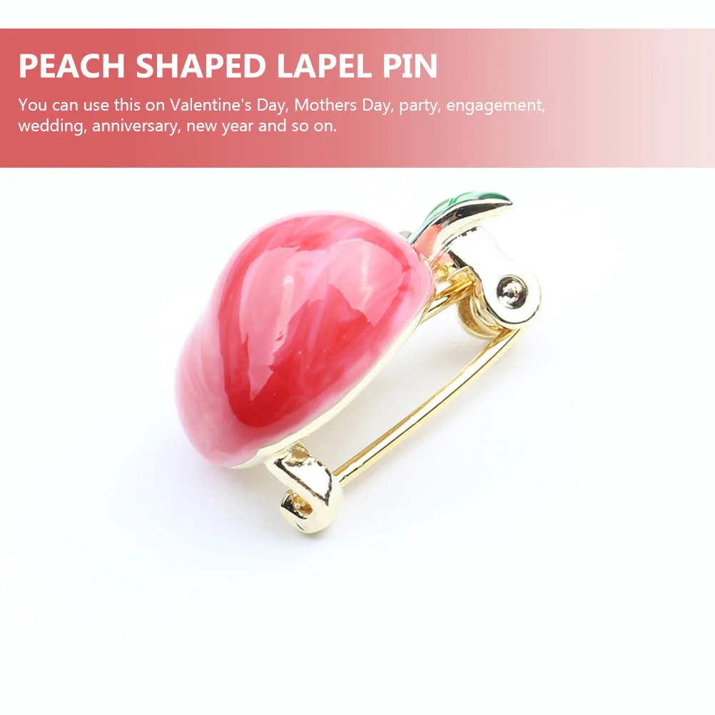 الخوخ بروش دبوس الفاكهة على شكل معدنية التلبيب دبوس للنساء الملابس وشاح قبعة دعوى بلوزة تي شيرت الزخرفية بروش مجوهرات هدية