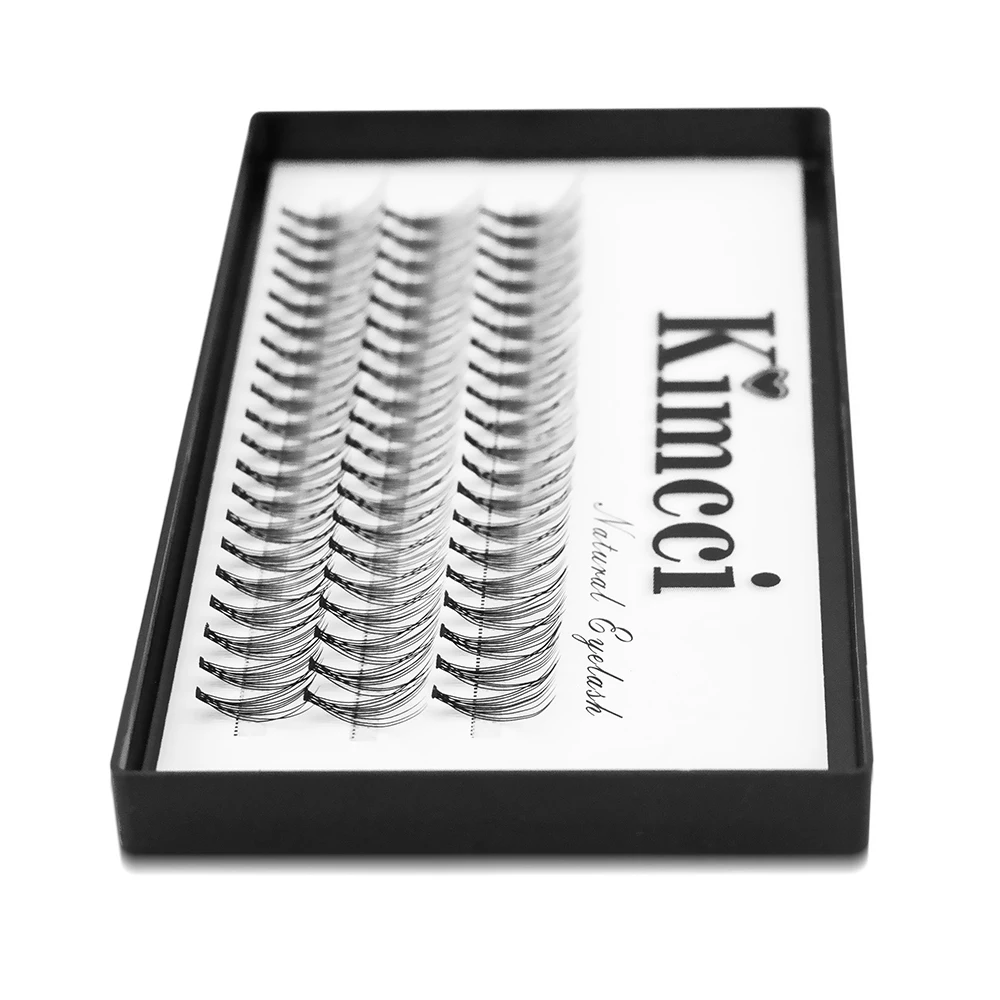 Kimcci 60 nudos/caja extensión de pestañas postizas naturales maquillaje 10P visón pestañas postizas individuales profesional Cilias de injerto