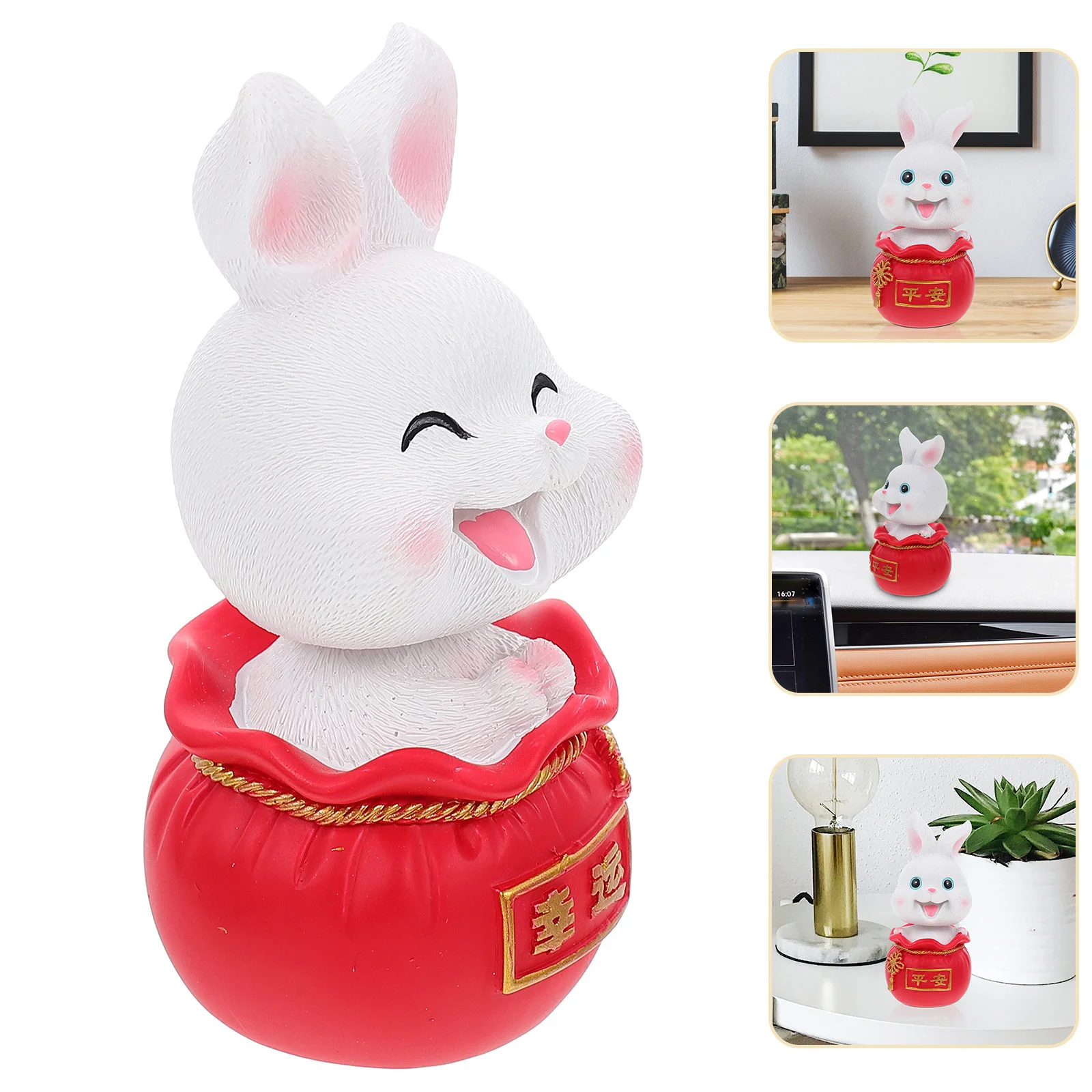 

Rabbit Desktop Decor Shape Bonsai Craft Resin Animal Decor For Home Desktop Car Ornament Mini Bunny Cake Topper
