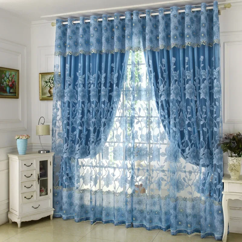 

1pcs New European-style Curtains Full Blackout Thickening Sunscreen Bedroom Balcony Wedding Room Window Screen Fabric F8320