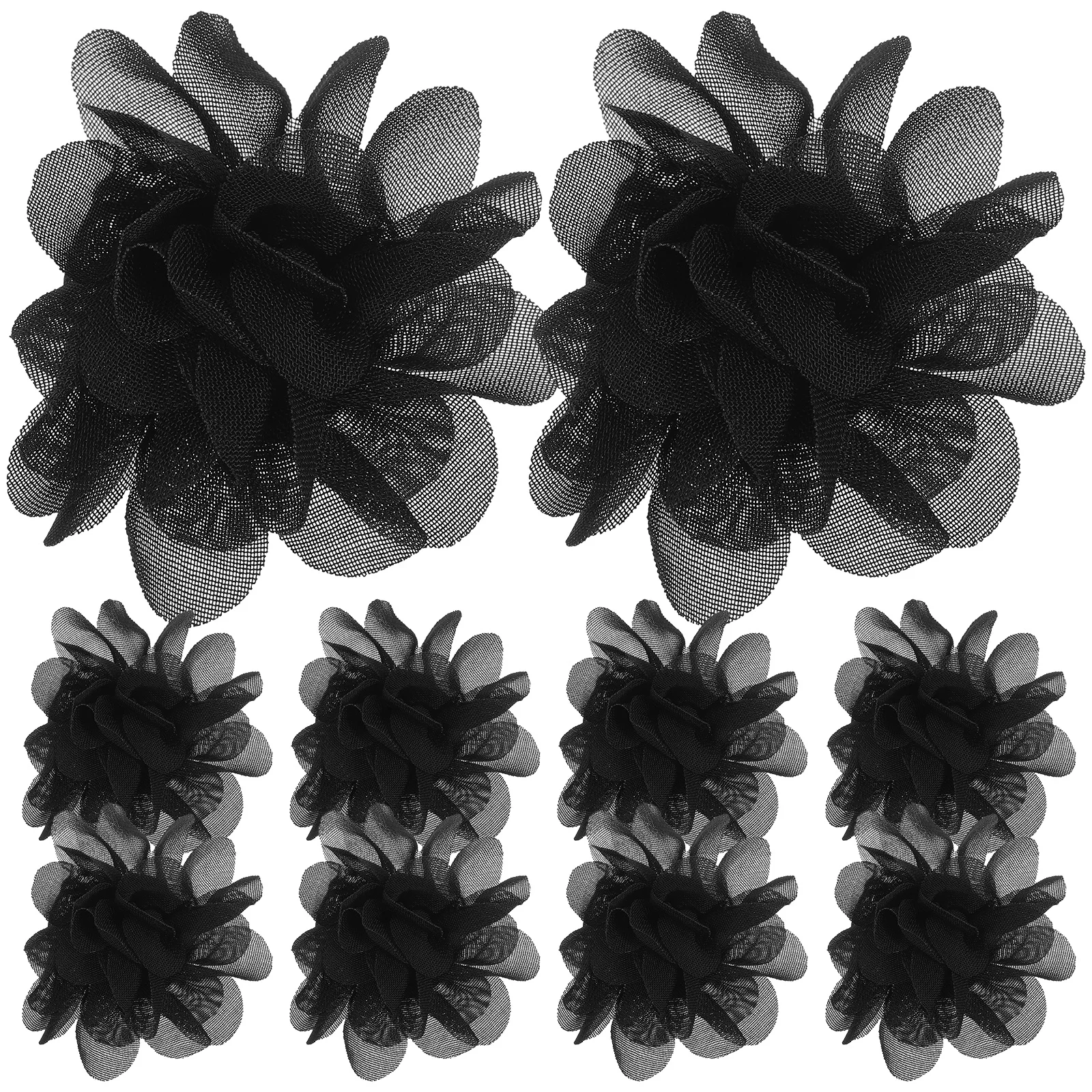 

10pcs Fake Flower Heads Chiffon Diy Small Artificial Flowers For Wedding Party Decor Mesh Flower Heads Crafts Reusable