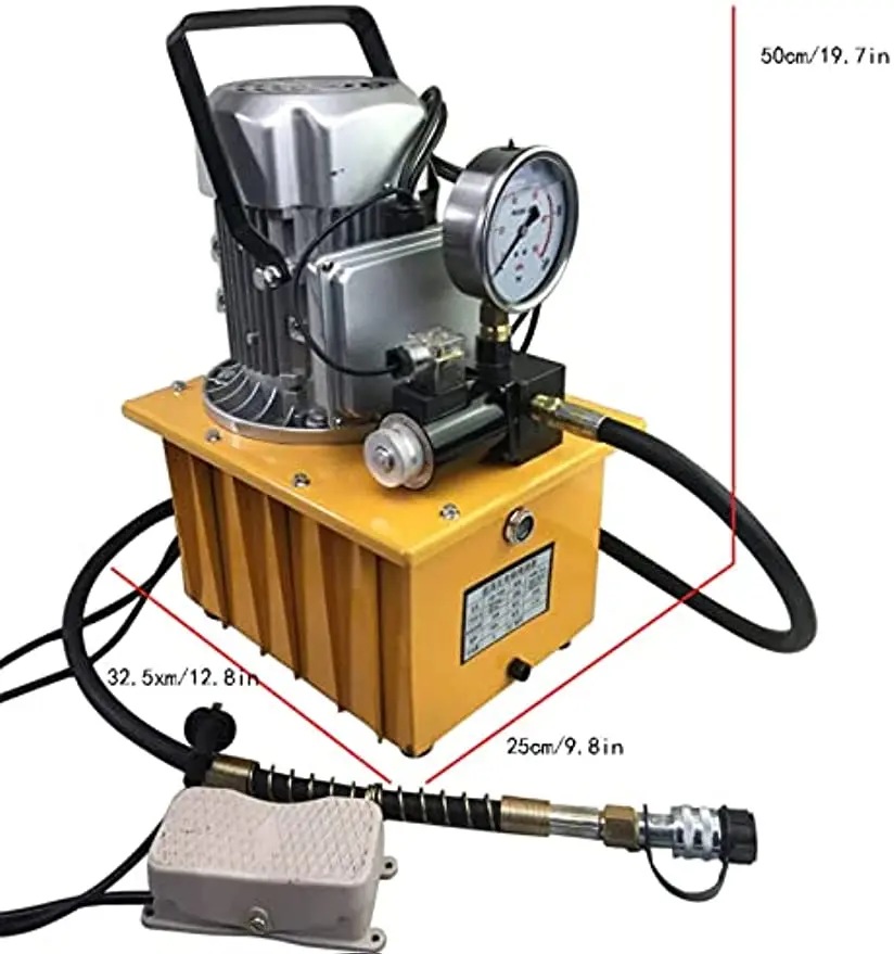 750W 70MPa Electric Driven Hydraulic Pump 10000 PSI Pedal Solenoid Valve Control