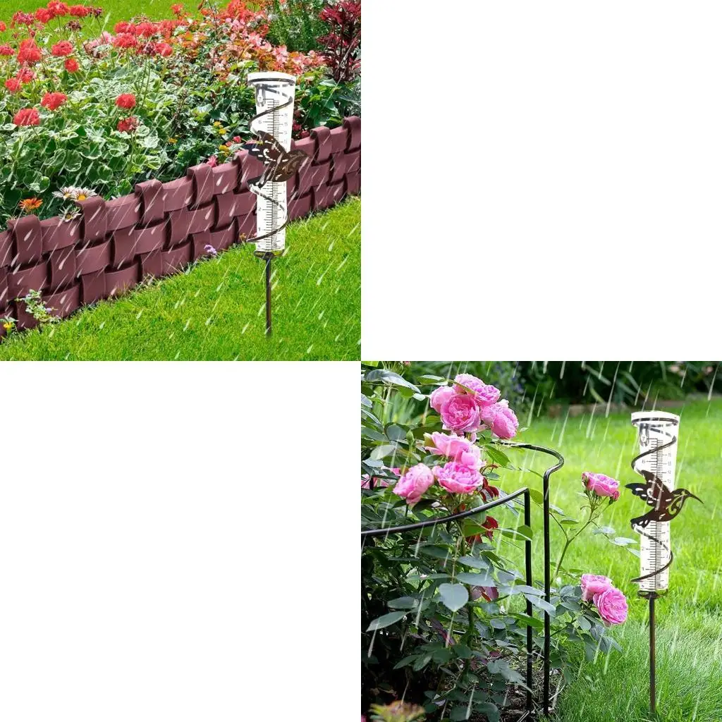 

17.72'' Rain Gauge Outdoor Rain Gauges with Glass Tube for Garden, Yard, Patio