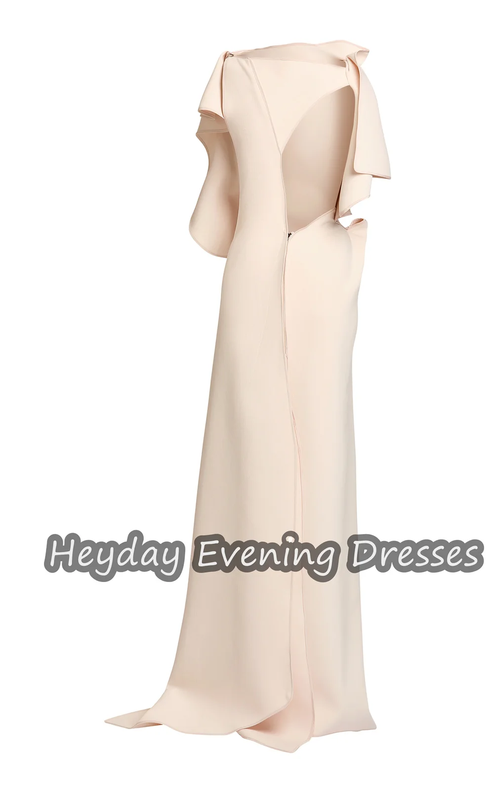 Heyday-Robe de soirée en pansement pour femme, droite, col rond, plis, saoudien, simple, robe de Rh, élégante, longueur au sol en fibre, robes de soirée, 2024