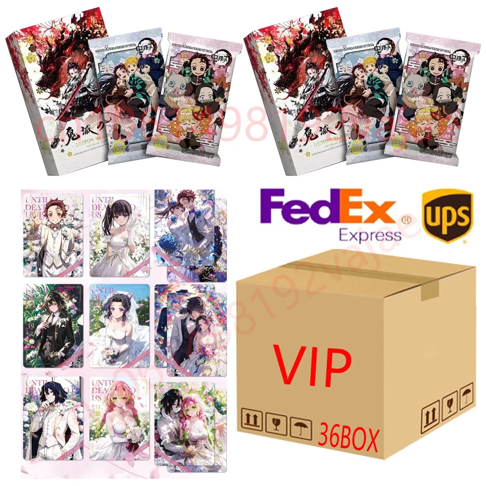 Wholesales 36box Demon Slayer Collection Card Douqu Wedding Wave2 Time Fragments Ticket Ink Card Anime Trading Children\'s Toy