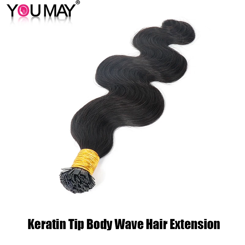 Body Wave K Tip Hair Extensions For Black Women Flat Fusion I Tip Hair Human Hair Bundles Keratin Tip Natural Hair YouMay Virgin