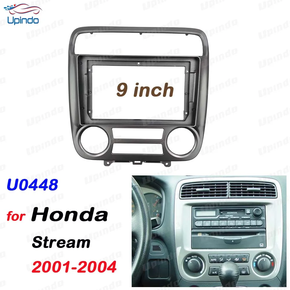 

Car Accessories 2 Din 9 Inch Fascia Panel Frame for Honda Stream 2001-2004 Radio GPS MP5 Plastic Dashboard Mount Kit