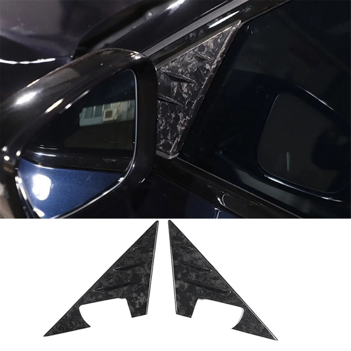 Forged Pattern Car A-Pillar Triangle Decoration Cover Trim Stickers for BMW 3 Series G20 2020-2023 Trim