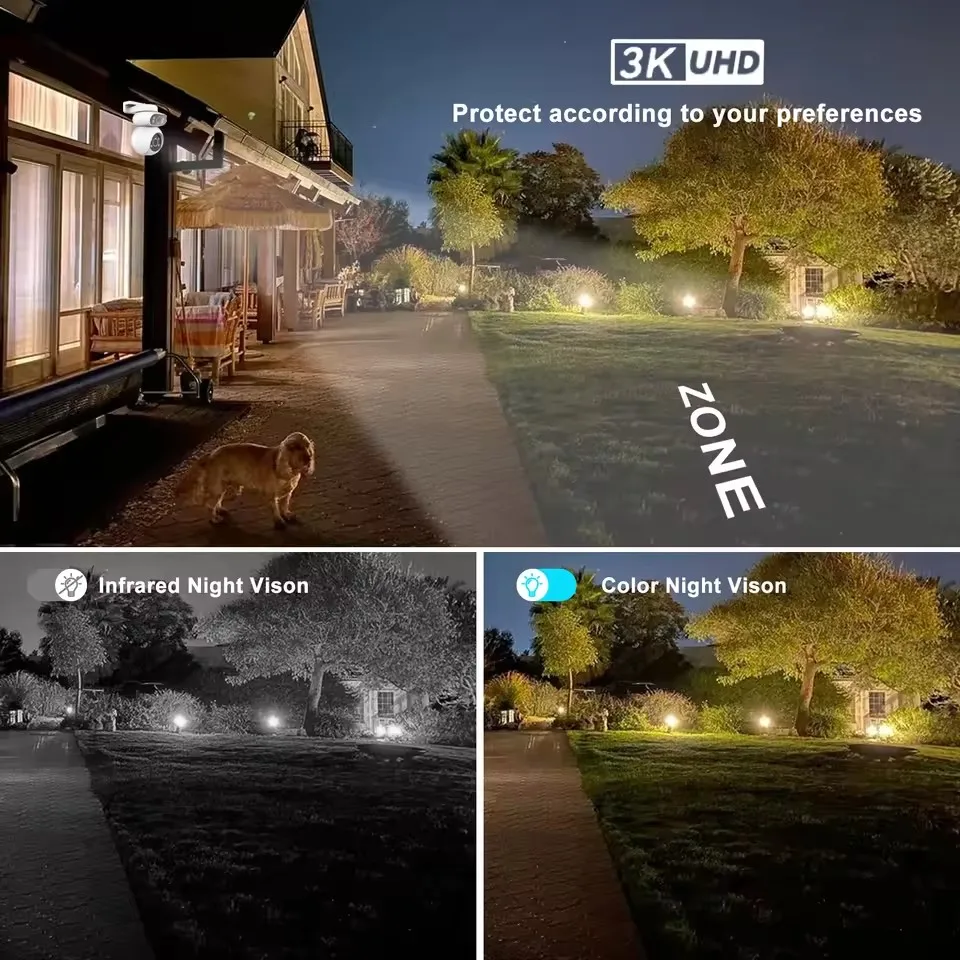 CF200 5MP IP65 Two-way Audio Talk Camera Color Night Vision PIR 38 Music Options Automatic Push Alarm All-day Storage CCTV Cams