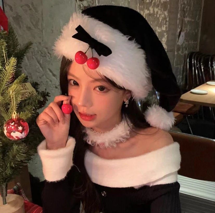 Festive Christmas Hat Decorative Christmas Hat Red Cherry Hat Festive For Party Accents Holiday Styling Festive Ambience