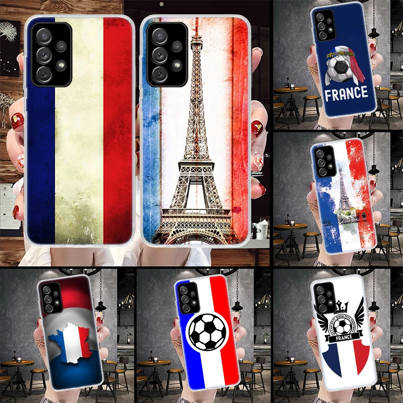 France Flag Phone Case For Samsung Galaxy A55 A54 A53 A52 A15 A14 A13 A12 A35 A34 A33 A32 A25 A24 A23 A22 A04S A03S A02S Case Fo