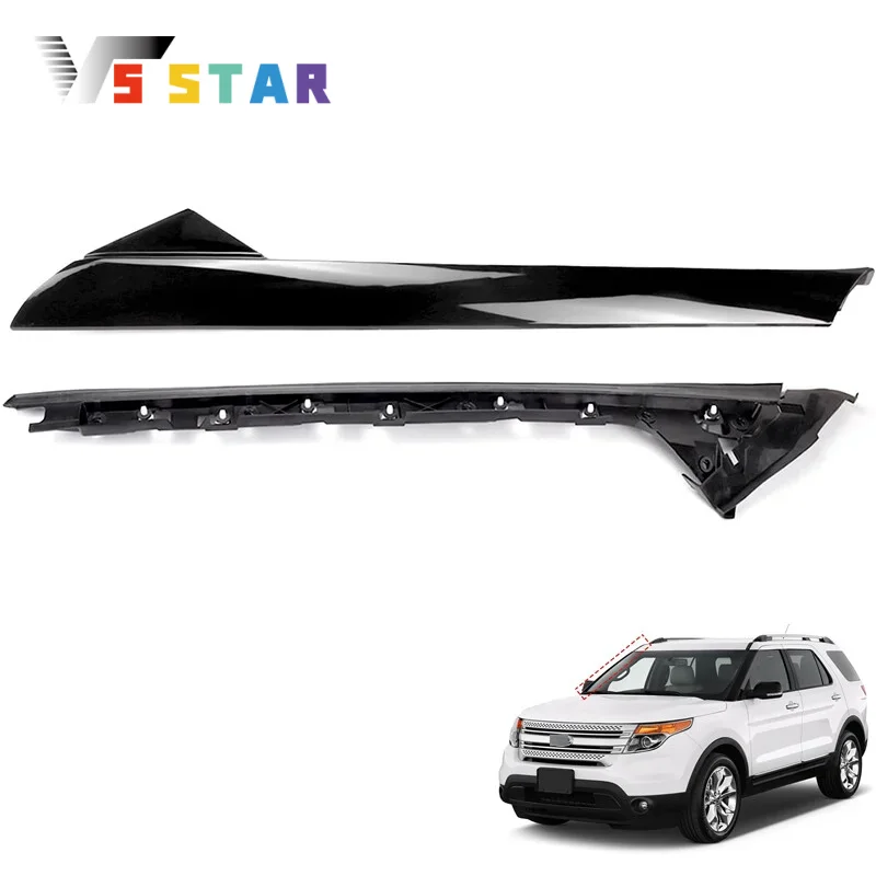 

BB5Z-7803136-AA BB5Z-7803137-AB ABS Passenger Right Side Windshield A-Pillar Molding Trim Black For 2011-2019 Ford Explorer