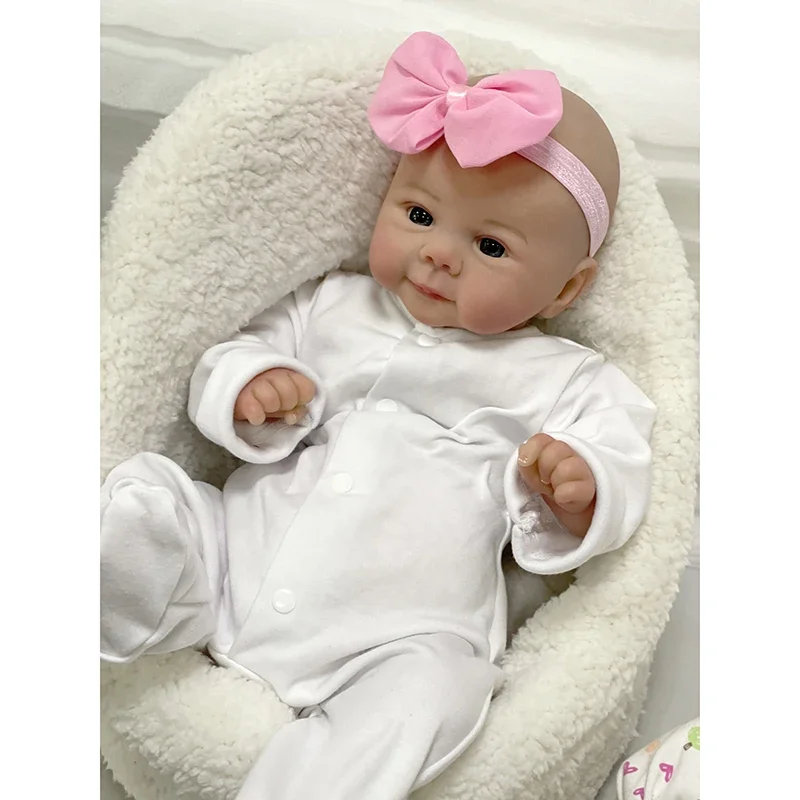 48CM Reborn Baby Doll Juliette Soft Cuddly Lifelike Newborn Hand Painted 3D Skin with Visible Veins Collect Art Doll Bebe Reborn