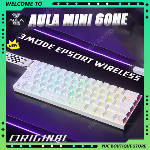 New AULA MINI60 HE Wireless Bluetooth 3-Mode Magnetic Axis Keyboard Mechanical High Performance Gaming FPS Low Latency Custom