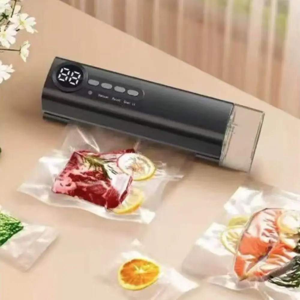Sigillatrice sottovuoto automatica portatile Sigillatrice per alimenti in plastica compatta con forte aspirazione Macchina per sigillare sottovuoto wireless con ricarica USB