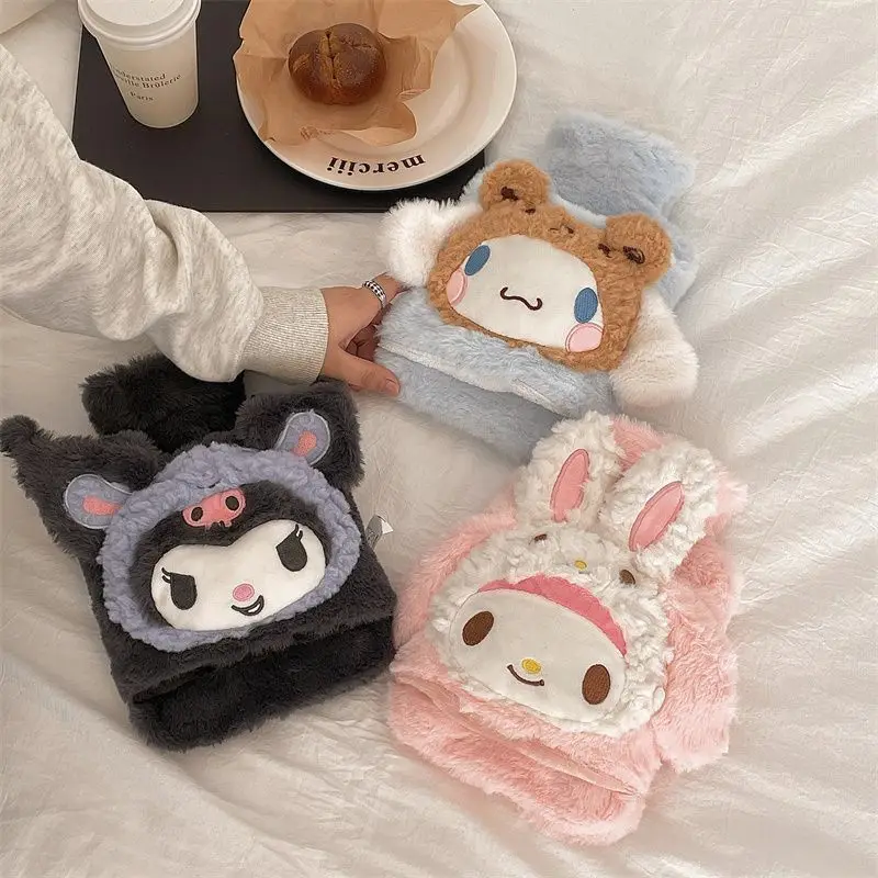 Sanrio Hello Kitty Plush Hand Warmer Bag Kuromi Winter Hot Water Bag Cinnamoroll Melody Office Home Water Injection Hand Warmer