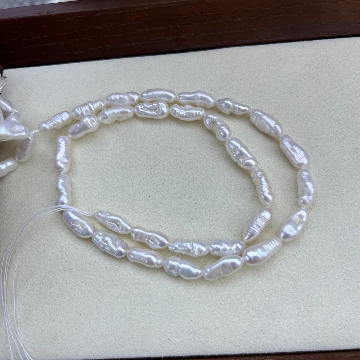 

6x15mm AAAA Natural Freshwater Small Long White Sparkle Pearl Bead Jewelry Make DIY Necklace Bracelet Accessories Women Wedding