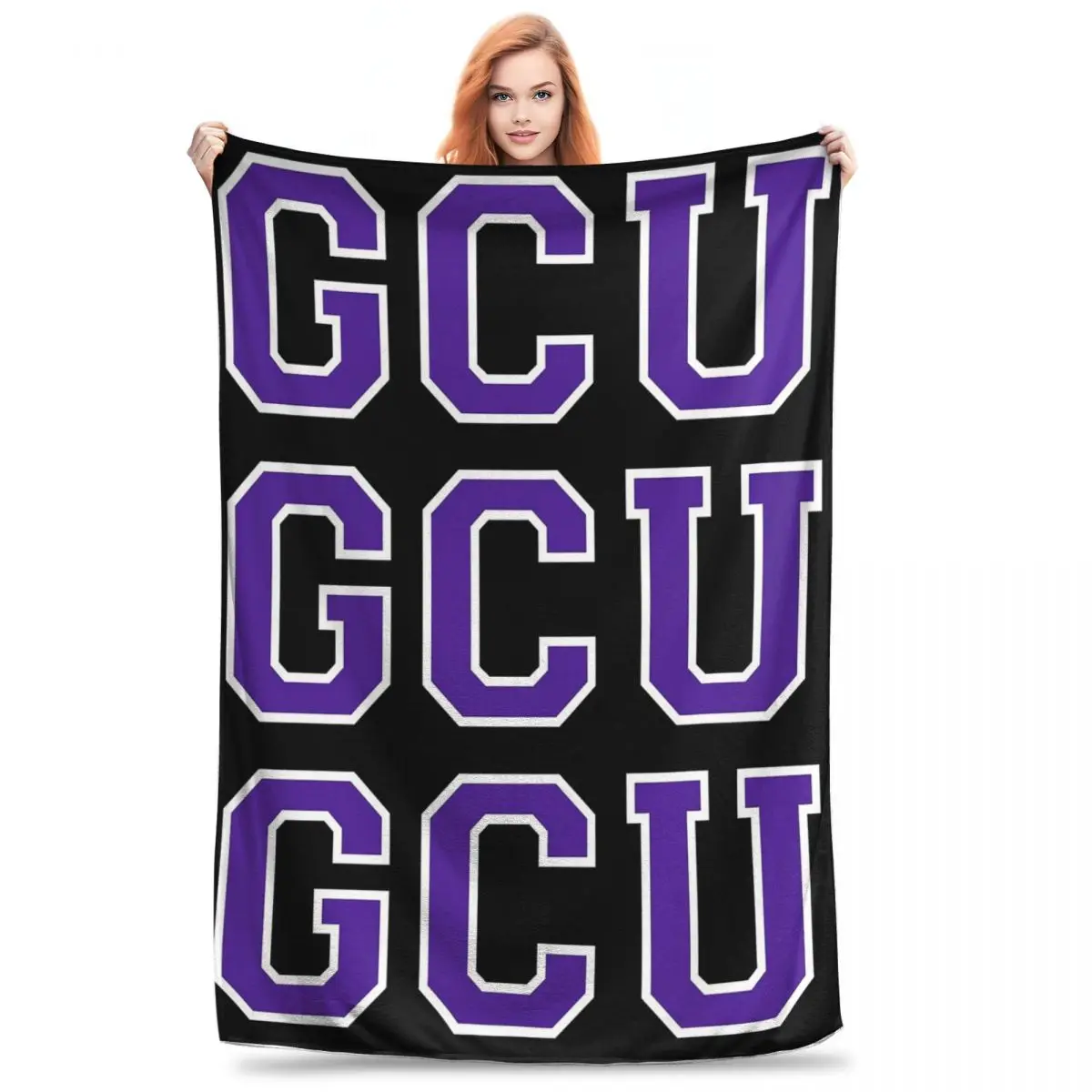 Grand Canyon University College Font Blanket Fleece Super Soft Sofa Throw Blankets For Couch Bedding Travel Throws Bedspread