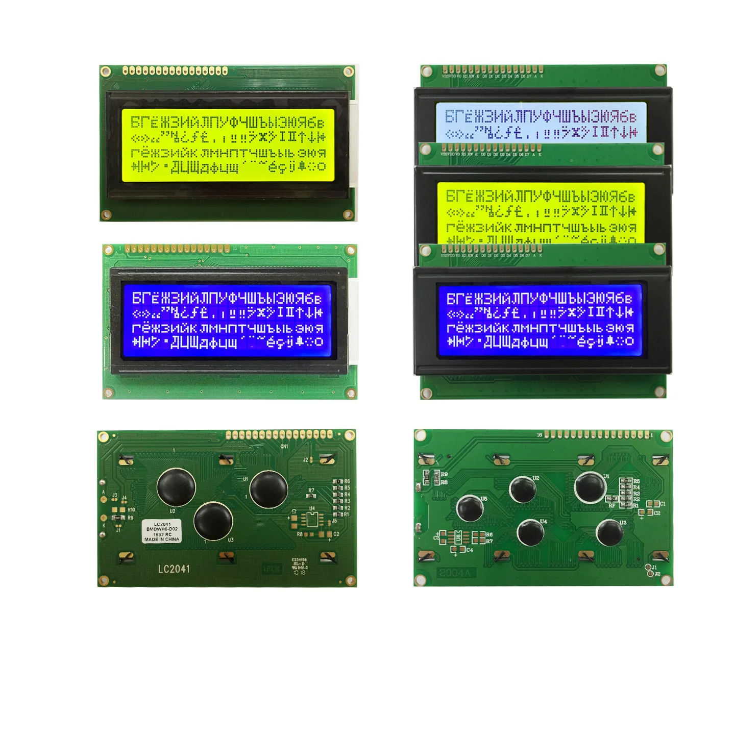 LCD Module 20x4 2004 Display  Russsian Cyrillic Font  black white blue Screen 5v I2C IIC LC2041 2004A
