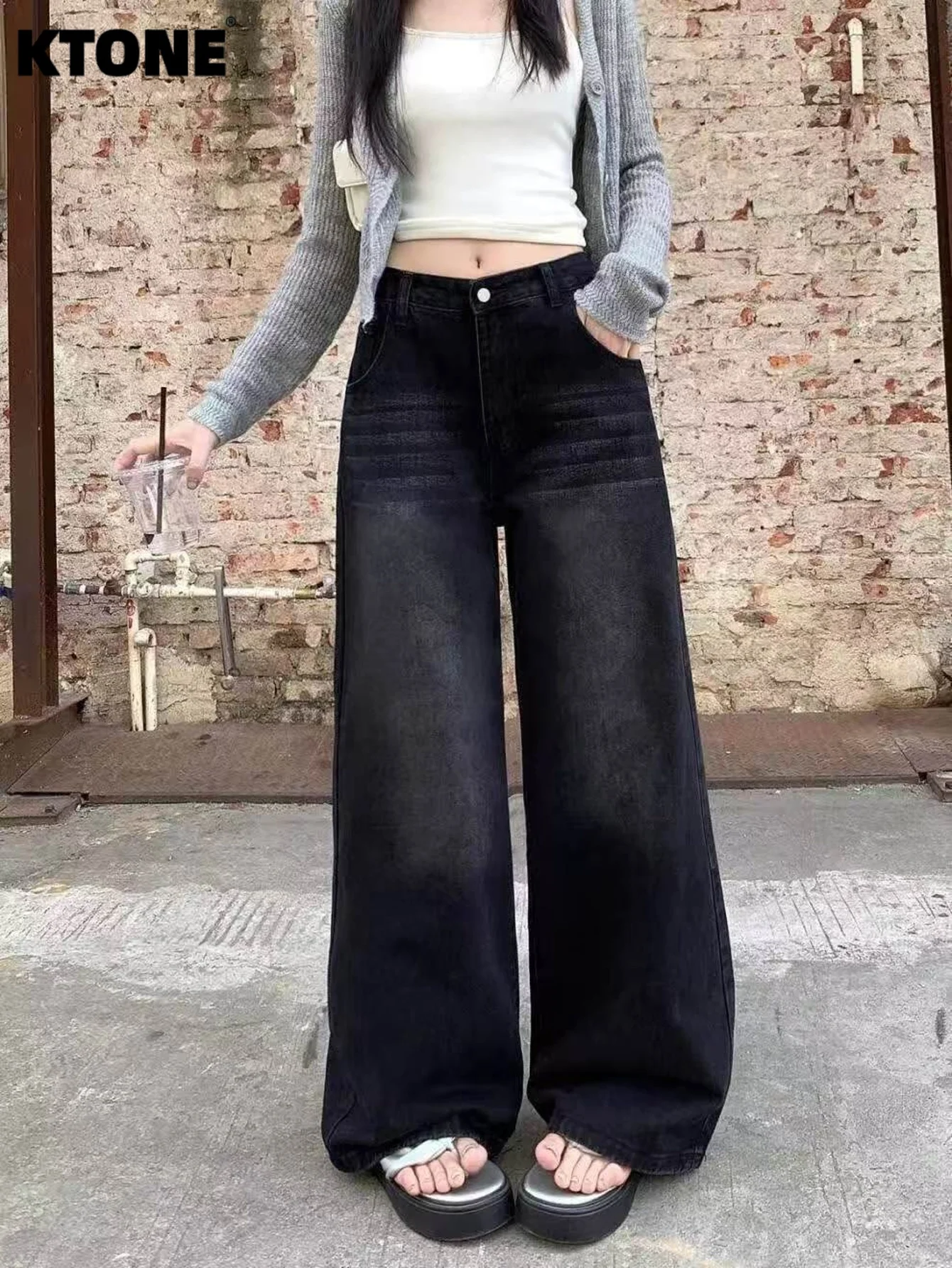 

Ретро-джинсы унисекс, черные, свободного кроя, в стиле хип-хоп, оригинальный дизайн, без аксессуаров и ремней.