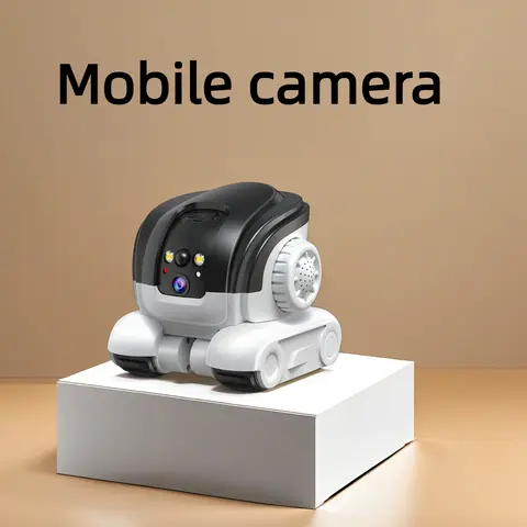 Cámara Robot de 2MP con rueda, vigilancia para mascotas de doble lente de alta resolución con conversación bidireccional para monitoreo del hogar de gatos y perros