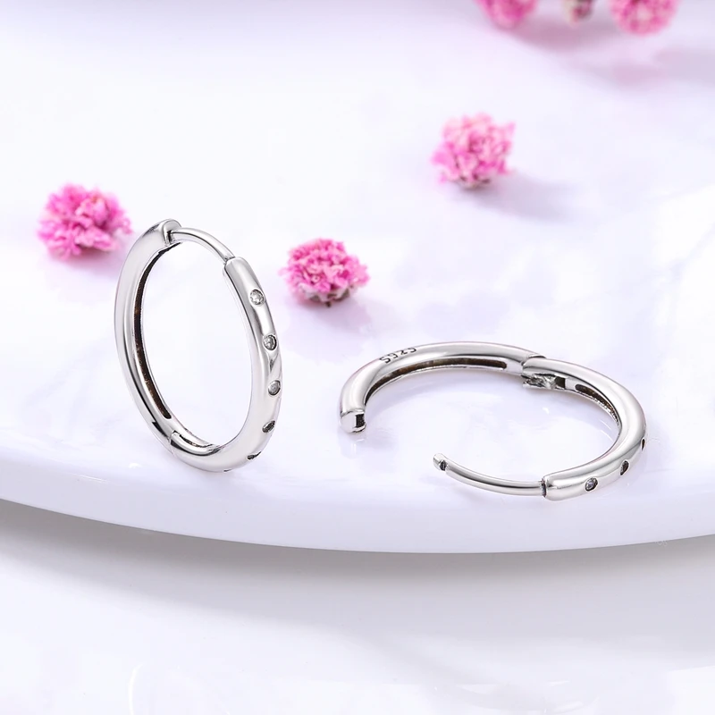 Echte Liebesfeder-Ohrringe aus 925er Sterlingsilber, passend für Original-Charms, Creolen für Damen und Mädchen, Ohrstecker, edler Schmuck, Geschenke – Detail 23