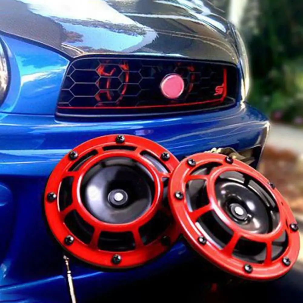 

1 Pair Durable Waterproof Metal 110DB Relay 12V Double Speaker Set Basin Type Car Horn