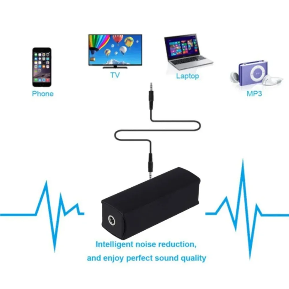 BGGQGG Speaker Line 3.5mm Aux Audio Noise Filter Ground Loop Noise Isolator Eliminate for Car Stereo Audio System Home Stereo