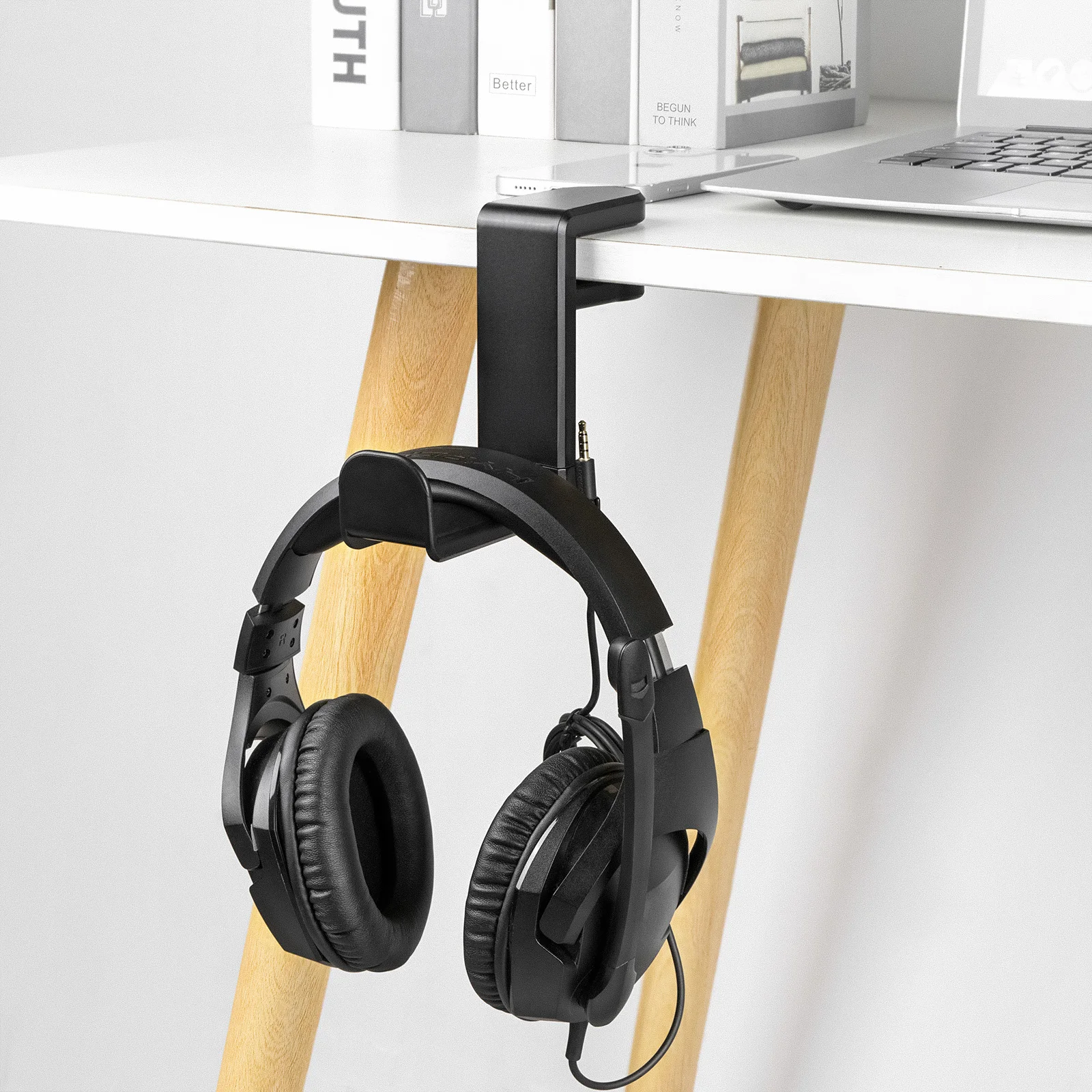 Geekria Gaming Headset Headphone Hook Stand, Under-Desk Headphone Stand Mount Holder with 360° Rotation Adjustable