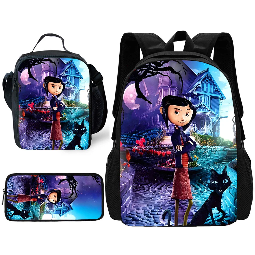 Child School For C-Coralines Backpack with Lunch Bags ,Pencil Bags ,School Bags for Boys Girls Best Gift