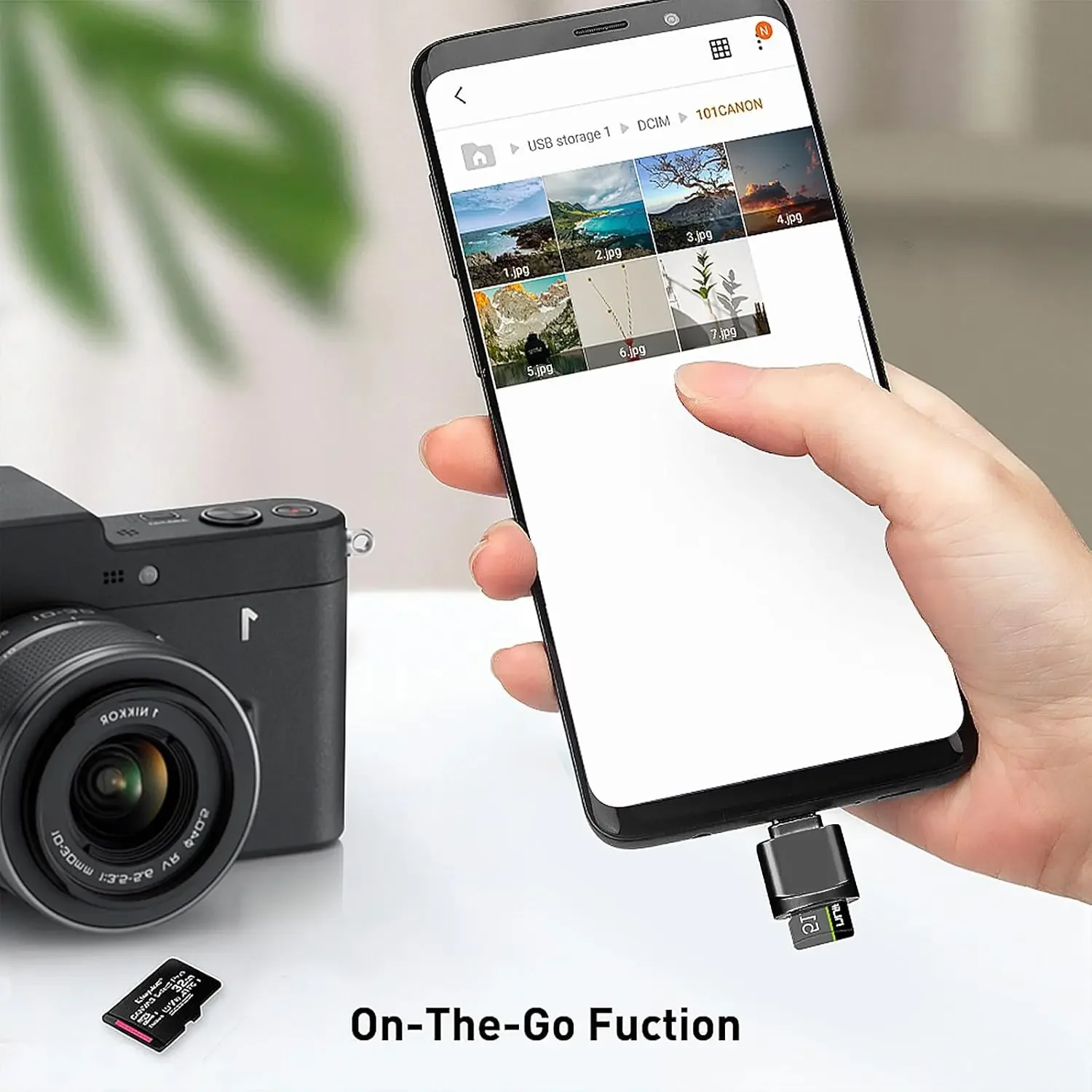 Mini Type-C to SD Micro SD TF Card Reader Memory Card, Suitable for Samsung Huawei Xiaomi, Aluminum Alloy Card Reader image 2