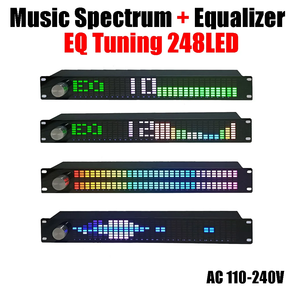 1.5U Music Spectrum Digital Equalizer EQ balancer pickup display Audio LED Level Indicator Melody Rhythm Light w Remote control