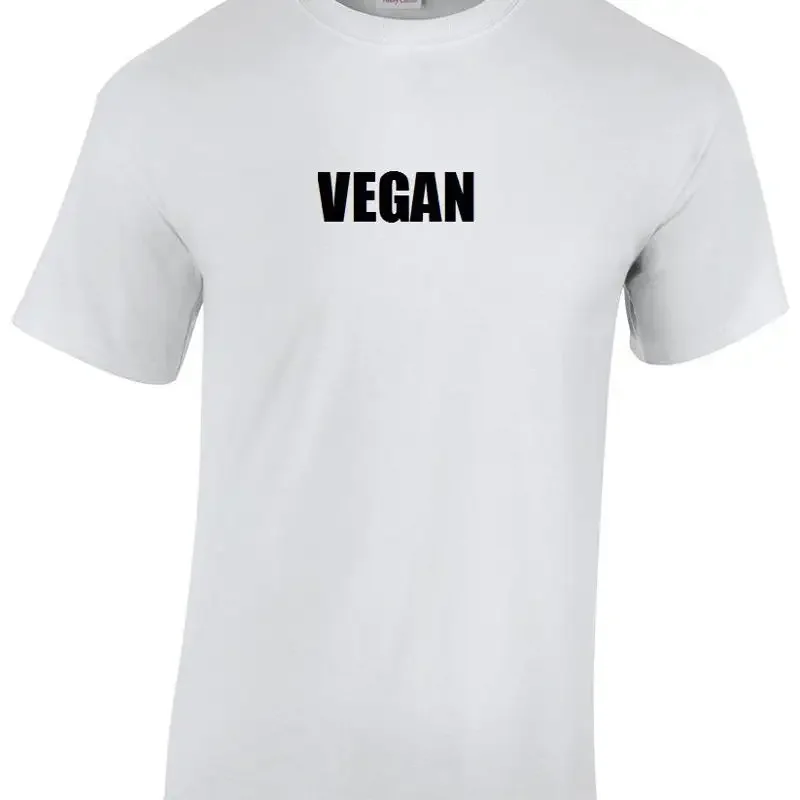 Vegan Cotton T shirT Blue Red Black White Gray Funny Vegetarian S 5XL