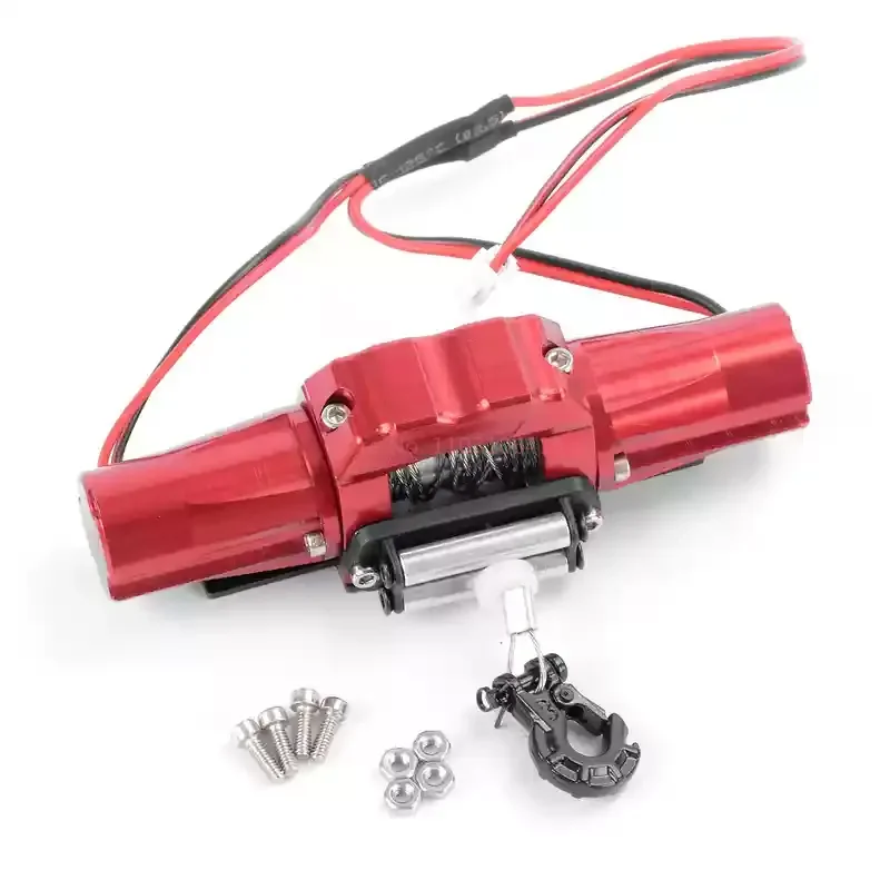 Accessori di aggiornamento in metallo per auto telecomandate 1:10 Rc D90 Scx10 Serie Auto da arrampicata Verricello elettrico simulato Materiale in filo metallico