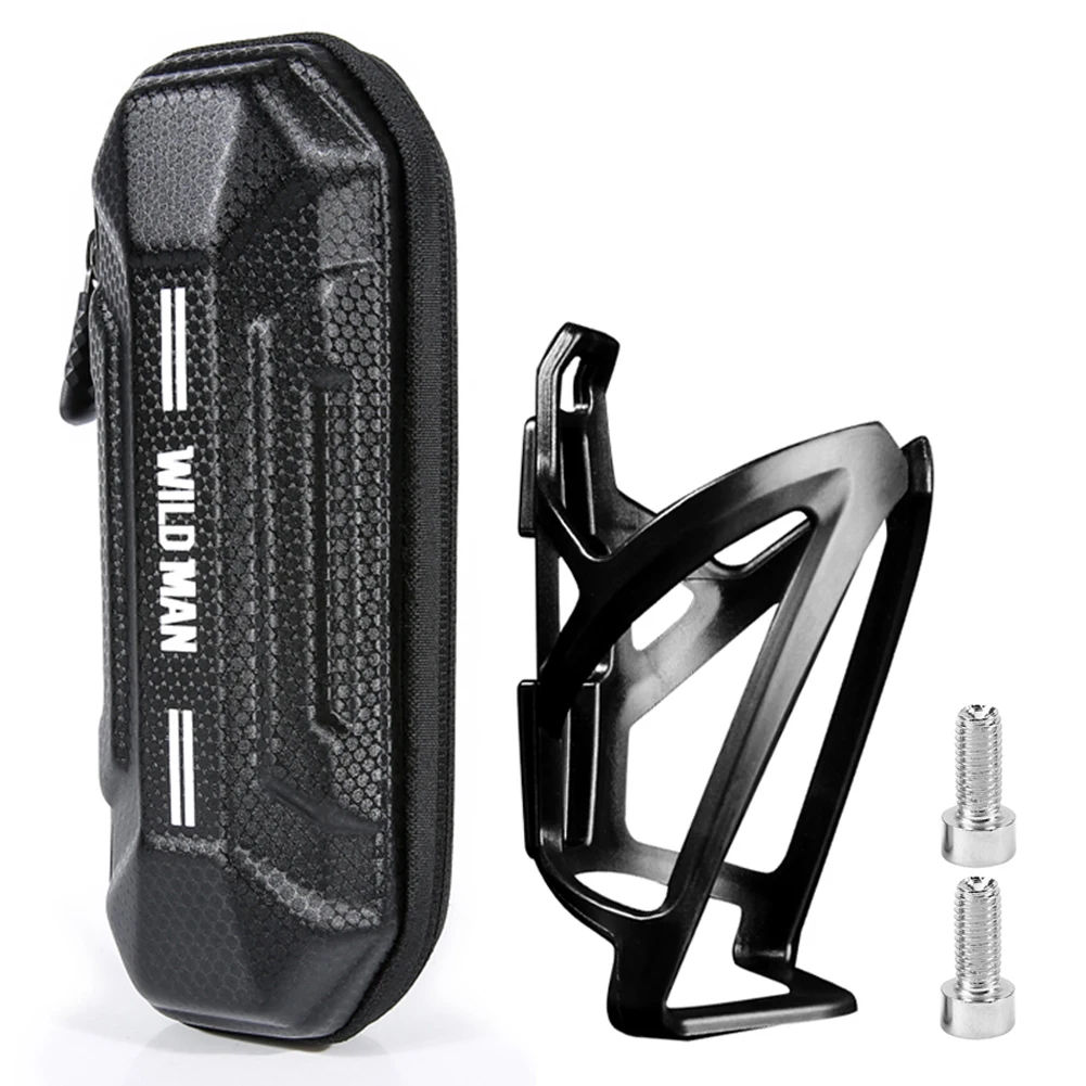 

WILD MAN Water Bottle Bracket Storage Bag Shock Absorption Bike Kettle Rack Hard Shell Tools Package Easy Installation