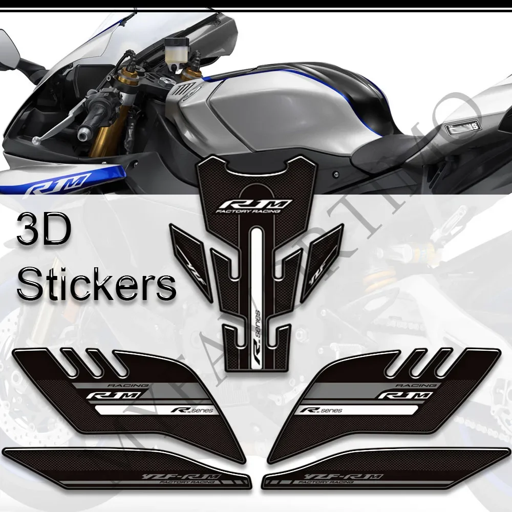 YZF-R1M Motorfiets Tank Pad Grips 3D Stickers Voor YAMAHA YZF R1M YZFR1M Decal Protector Gas Stookolie Kit Knie